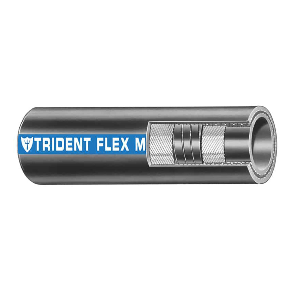 Trident Marine 1 x 50 Coil Flex Marine Wet Exhaust  Water Hose  Black 1001006